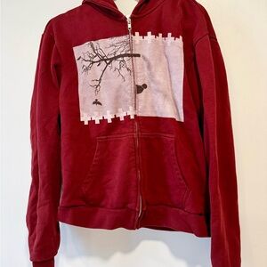 Rueful limited edition red zip up hoodie